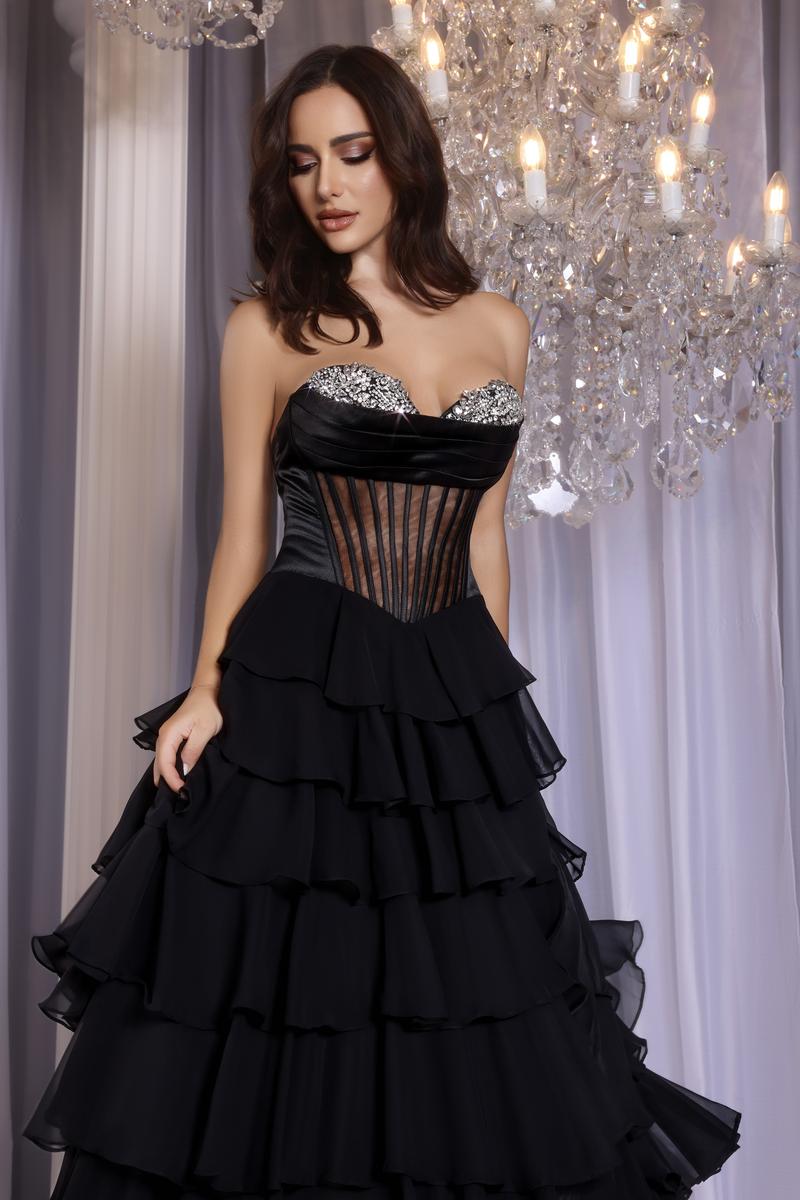 Portia & Scarlett A-Line Ruffle Prom Dress PS25961