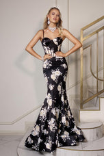 Portia & Scarlett Floral Corset Prom Dress PS26000