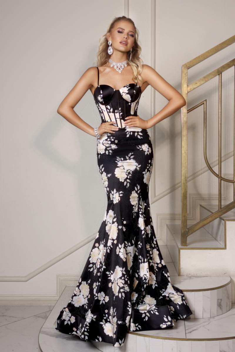 Portia & Scarlett Floral Corset Prom Dress PS26000