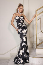 Portia and Scarlett Floral Prom Dress PS26001