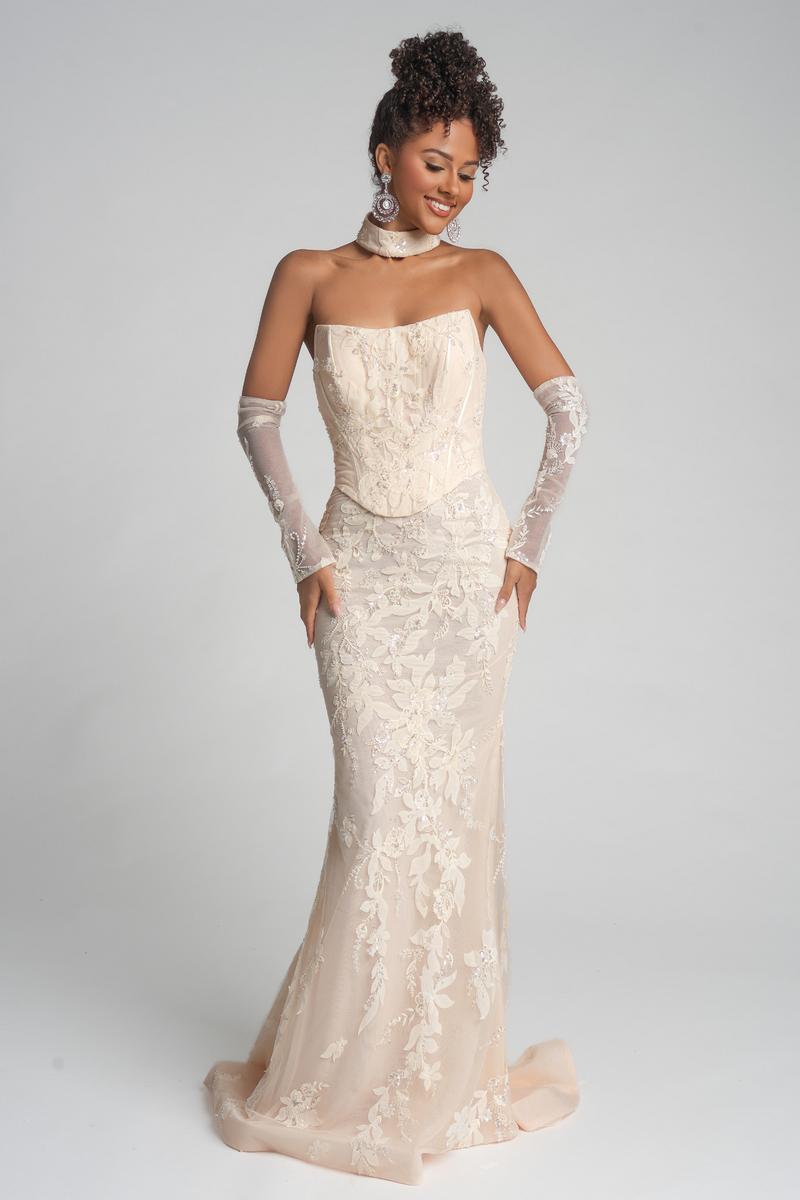 Portia & Scarlett Fitted Lace Prom Dress PS26005 Black / 18