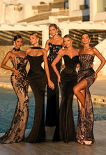 Portia and Scarlett Two Piece Satin Corset Prom Dress PS26170