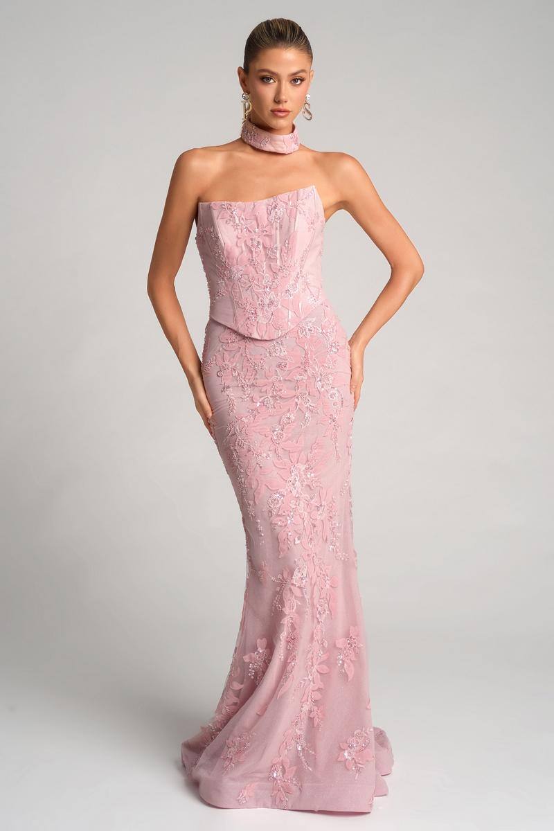 Portia & Scarlett Fitted Lace Prom Dress PS26005