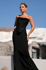 Portia & Scarlett Beaded Bodice Fitted Prom Dress PS26008