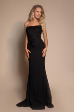 Portia & Scarlett Beaded Bodice Fitted Prom Dress PS26008