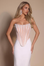 Portia & Scarlett Beaded Bodice Fitted Prom Dress PS26008