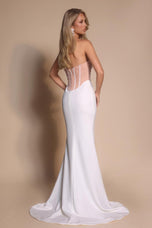 Portia & Scarlett Beaded Bodice Fitted Prom Dress PS26008