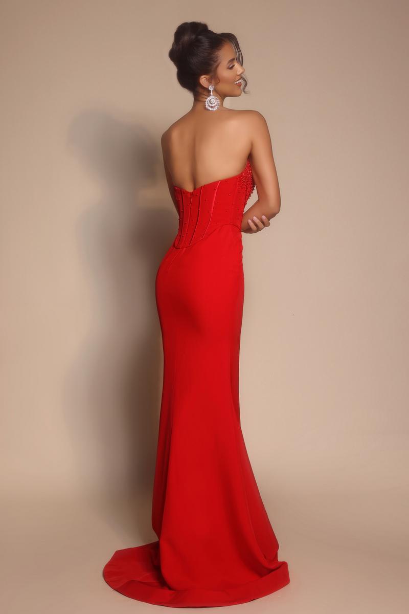 Portia & Scarlett Beaded Bodice Fitted Prom Dress PS26008