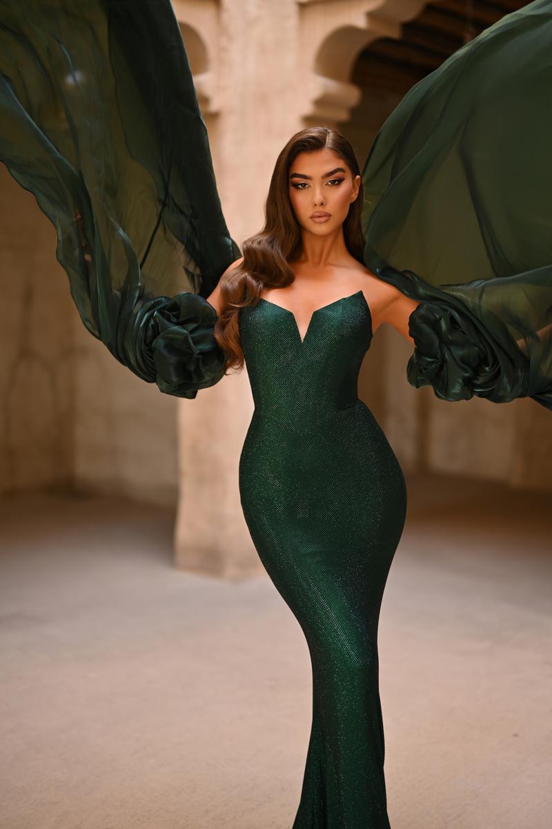 prom dress with capelet Spaghetti Straps 3D Flowers Ball Gown with Cape Long Prom Dress ARD272 SheerGirl