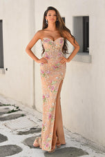 Portia & Scarlett Fitted Floral Embroidery Prom Dress PS26021