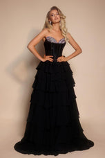 Portia & Scarlett Velvet Corset Ballgown Prom Dress PS26024
