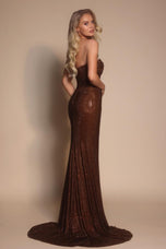 Portia & Scarlett Fitted Illusion Plunge Prom Dress PS26026