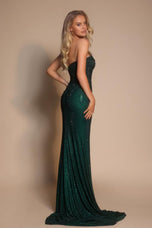 Portia & Scarlett Fitted Illusion Plunge Prom Dress PS26026