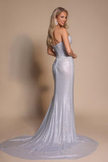 Portia & Scarlett Fitted Illusion Plunge Prom Dress PS26026