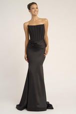 Portia and Scarlett Fitted Satin Corset Prom Dress PS26032