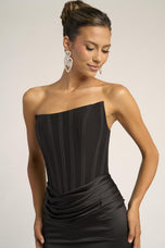 Portia and Scarlett Fitted Satin Corset Prom Dress PS26032