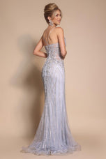 Portia and Scarlett Beaded Plunging Illusion Prom Dress PS26033