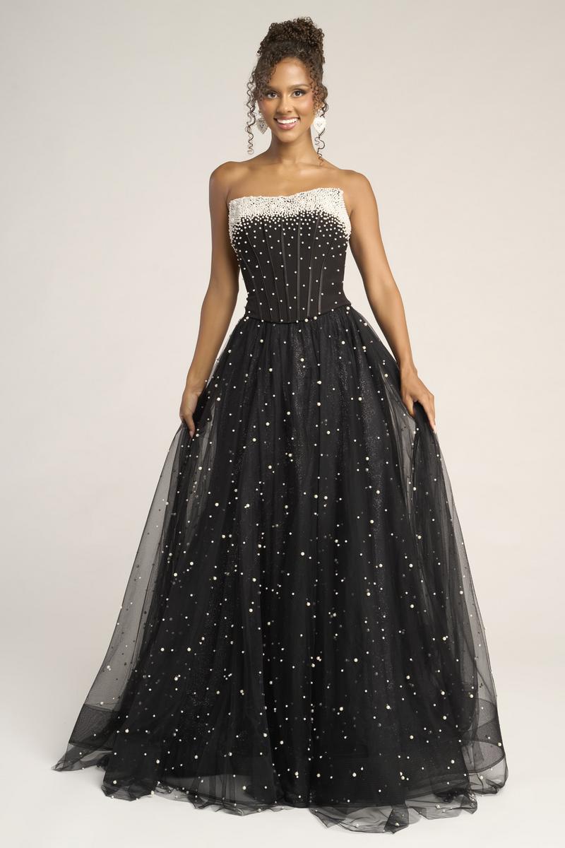 Portia and Scarlett Strapless A-line Corset Prom Dress PS26034