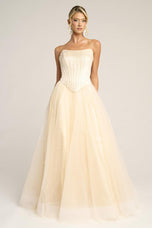 Portia and Scarlett Strapless A-line Corset Prom Dress PS26034