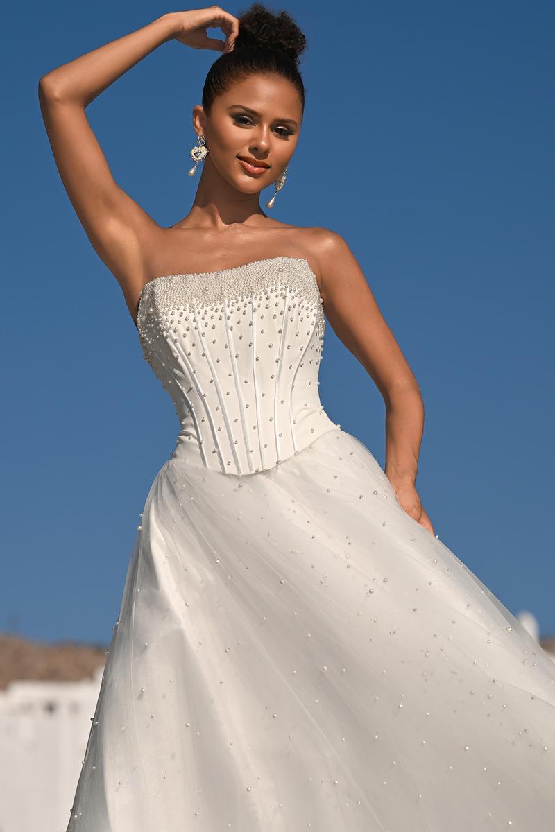 Portia and Scarlett Strapless A-line Corset Prom Dress PS26034