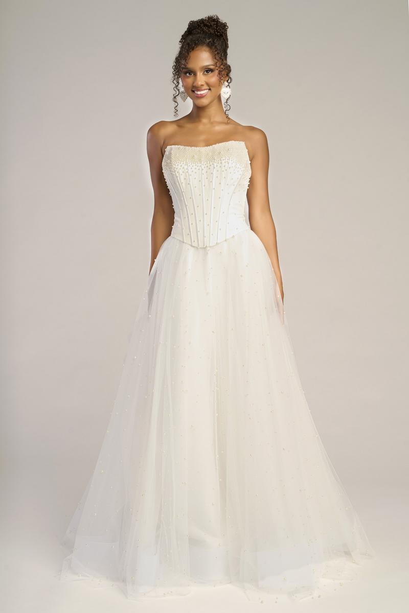Portia and Scarlett Strapless A-line Corset Prom Dress PS26034