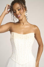 Portia and Scarlett Strapless A-line Corset Prom Dress PS26034