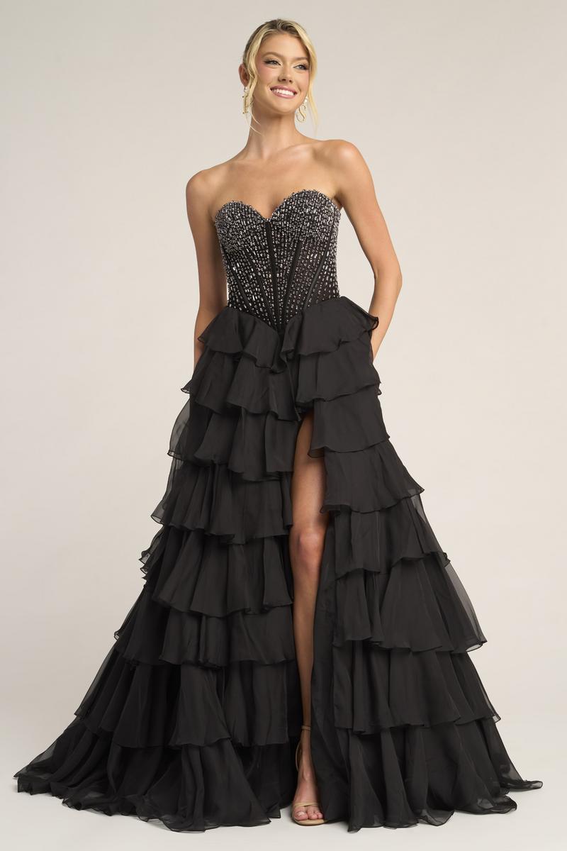 Portia and Scarlett Strapless Corset A-line Prom Dress PS26037