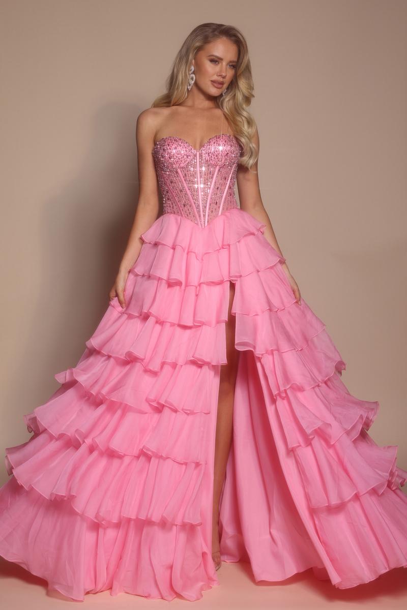 Portia and Scarlett Strapless Corset A-line Prom Dress PS26037