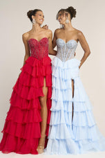 Portia and Scarlett Strapless Corset A-line Prom Dress PS26037