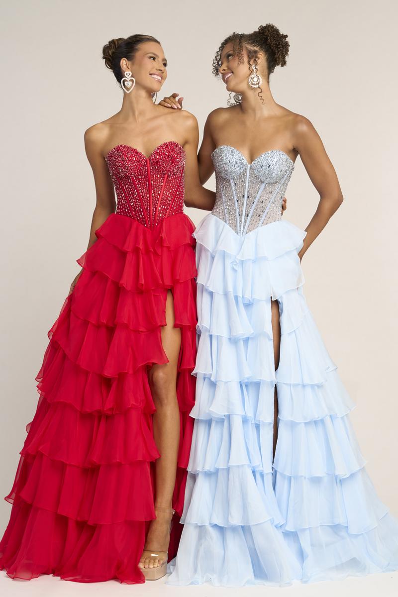 Portia and Scarlett Strapless Corset A-line Prom Dress PS26037