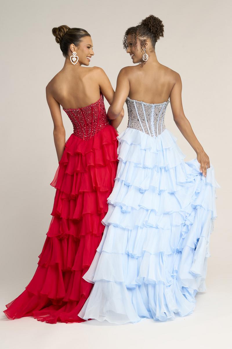 Portia and Scarlett Strapless Corset A-line Prom Dress PS26037