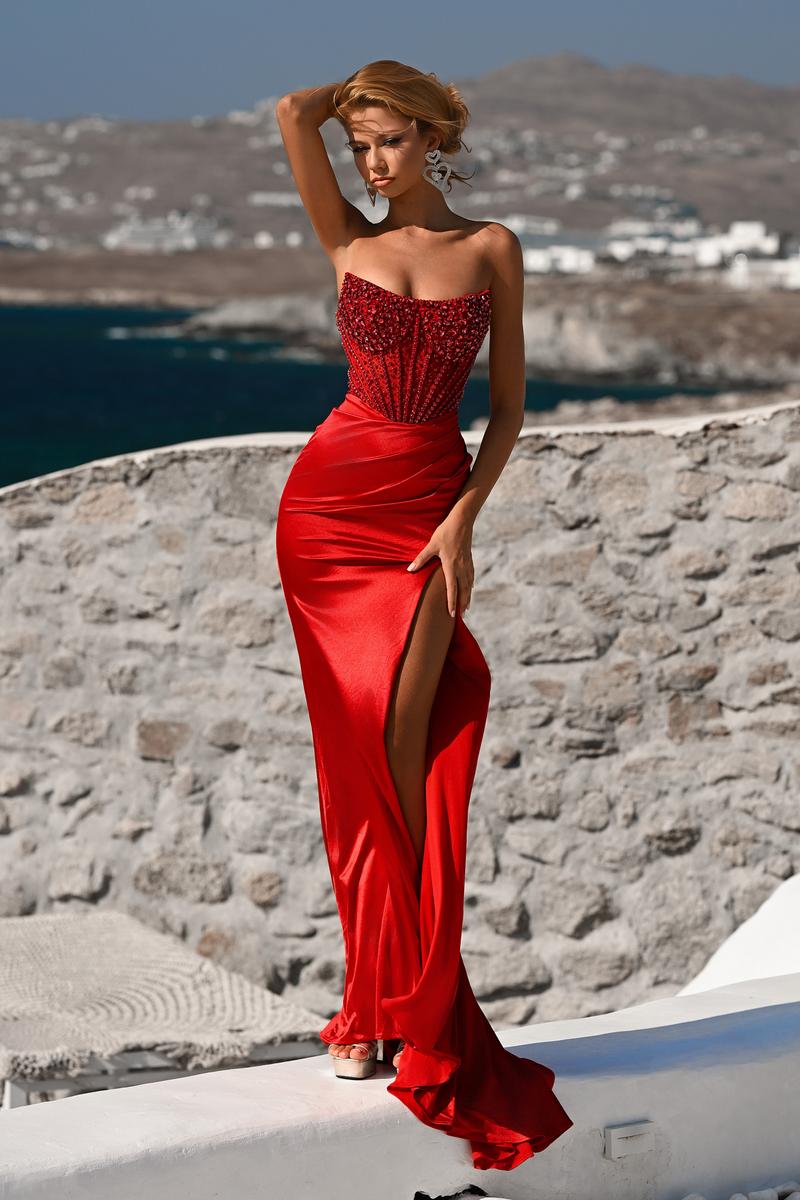 Portia and Scarlett Strapless Corset Prom Dress PS26041