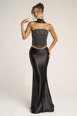 Portia and Scarlett Two Piece Corset Prom Dress with Scarf PS26042