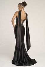 Portia and Scarlett Two Piece Corset Prom Dress with Scarf PS26042