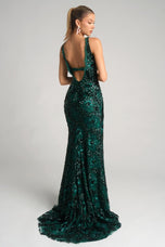 Portia and Scarlett Plunging Floral Lace Prom Dress PS26043