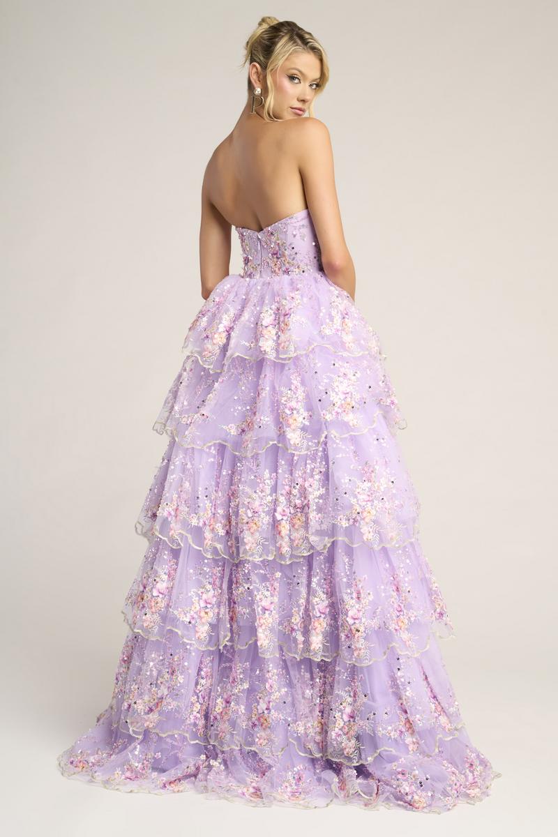 Portia and Scarlett Floral Corset Ball Gown Prom Dress PS26051