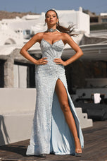 Portia and Scarlett Floral Lace Prom Dress with Choker PS26052