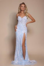 Portia and Scarlett Floral Lace Prom Dress with Choker PS26052