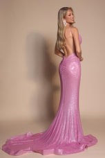 Portia and Scarlett Cowl Neck Open Back Prom Dress PS26068