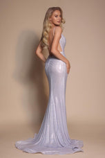 Portia and Scarlett Cowl Neck Open Back Prom Dress PS26068