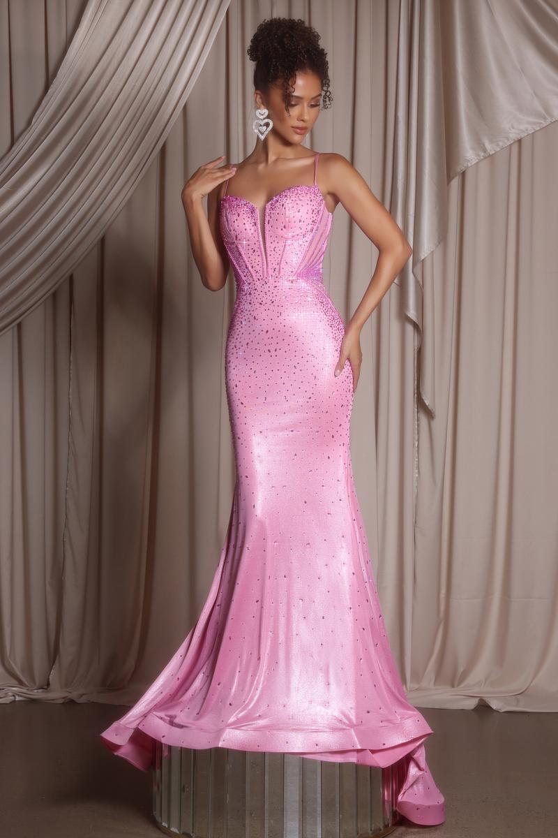 Portia and Scarlett Fitted Rhinestone Corset Prom Dress PS26071