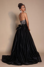Portia and Scarlett Rhinestone Bow A-line Prom Dress PS26077