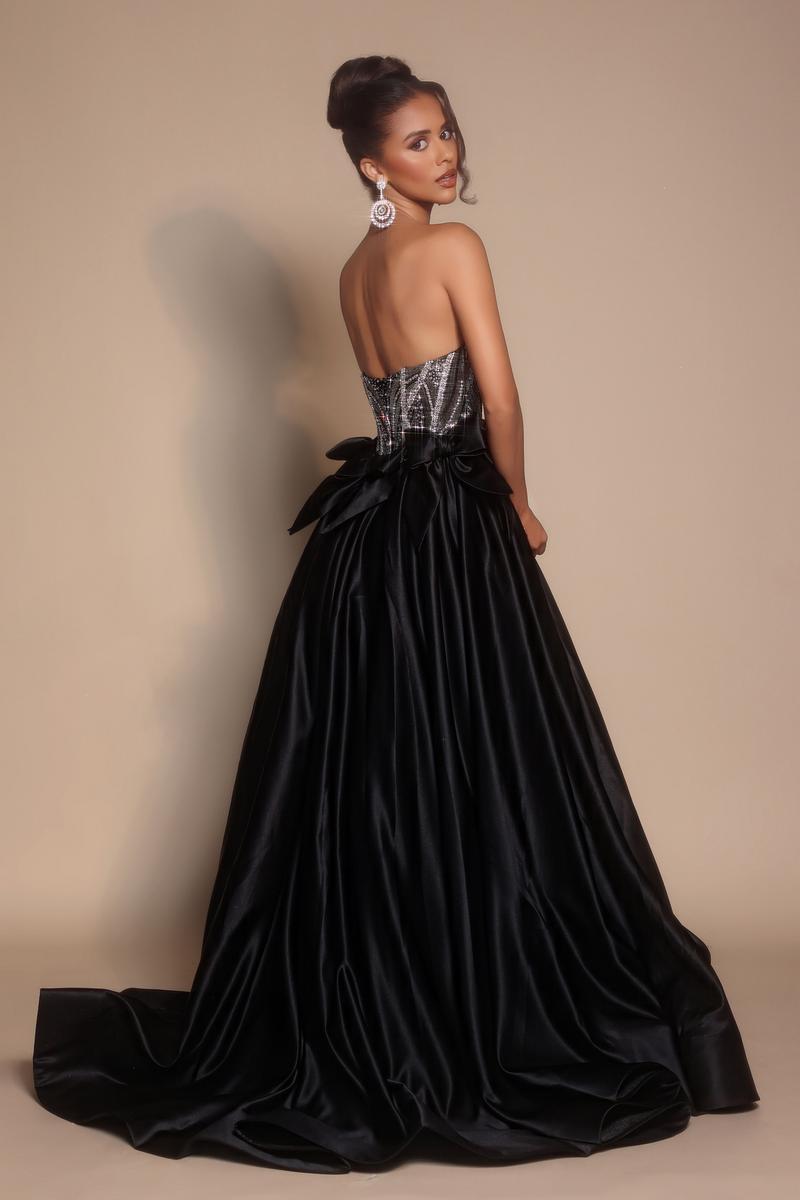 Portia and Scarlett Rhinestone Bow A-line Prom Dress PS26077