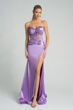 Portia and Scarlett Strapless Corset Prom Dress PS26085