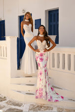 Portia and Scarlett Floral Print Prom Dress PS26299