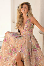 Portia and Scarlett Floral Ball Gown Prom Dress PS26091