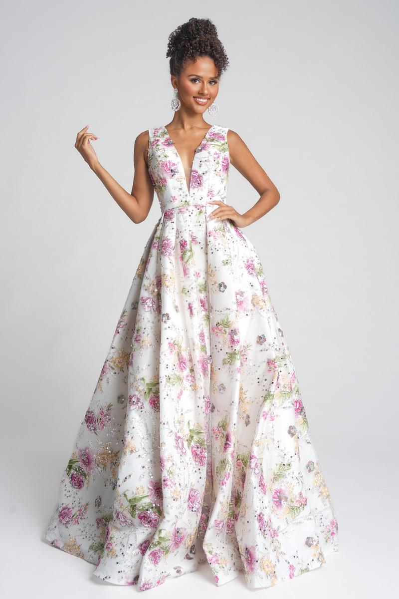 Portia and Scarlett Floral Ball Gown Prom Dress PS26091