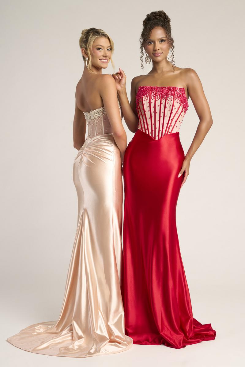 Portia and Scarlett Strapless Corset Prom Dress PS26094