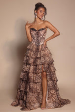 Portia and Scarlett Leopard Print Ballgown Prom Dress PS26098