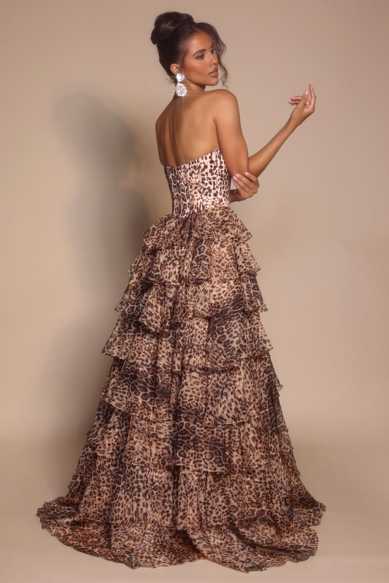 Portia and Scarlett Leopard Print Ballgown Prom Dress PS26098